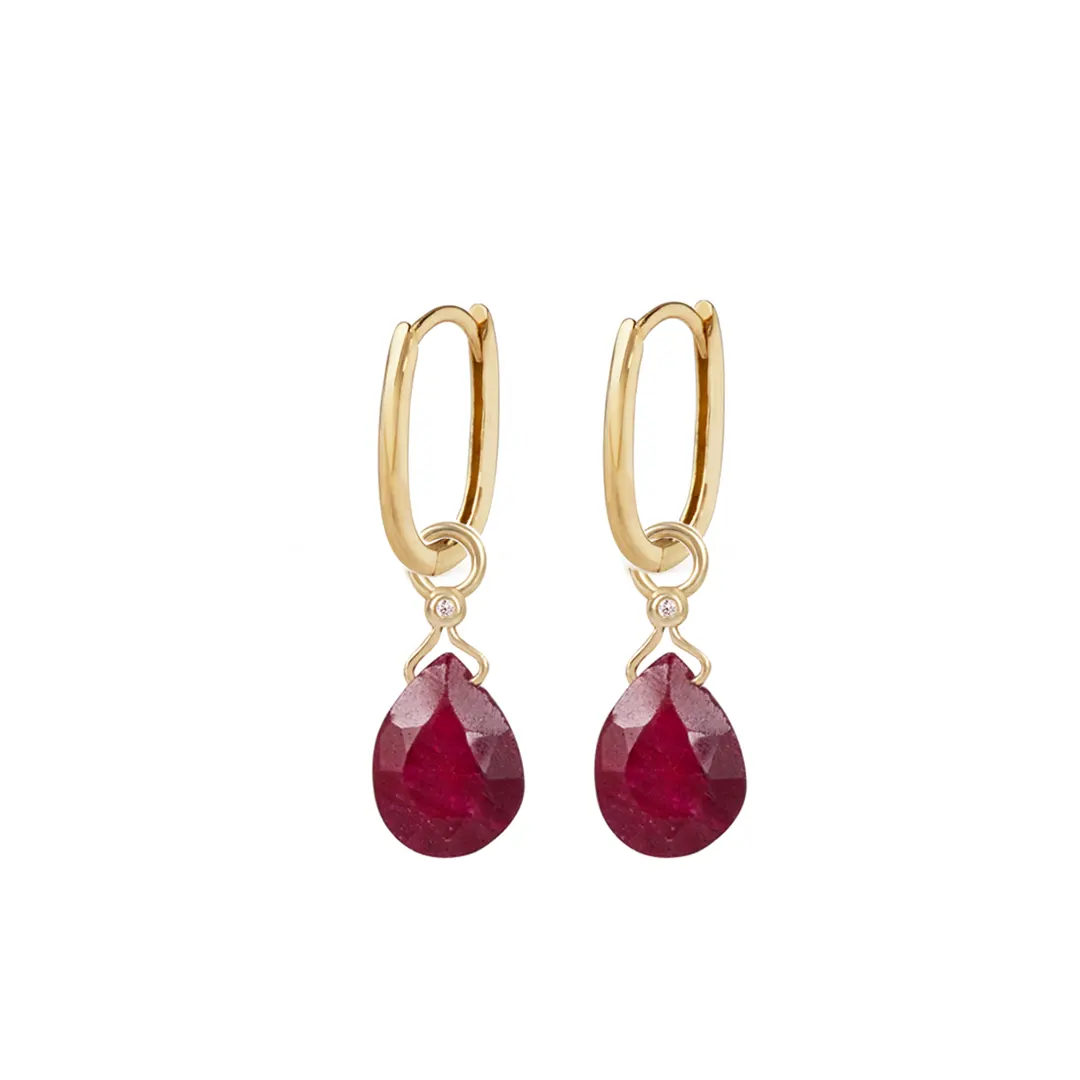 14Κ Gold motif with Ruby Drop and Diamond - Image 3