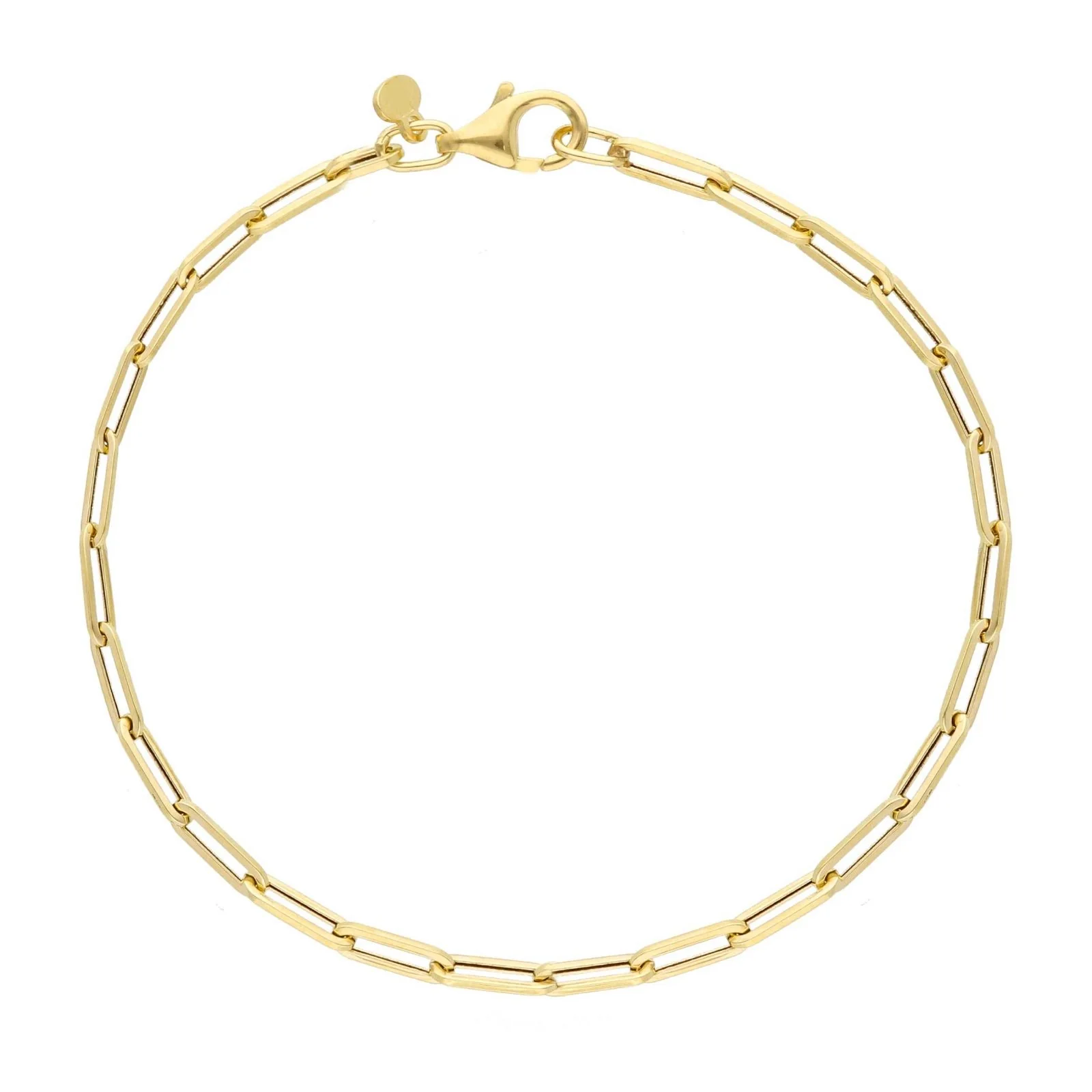 14K Gold Chain Bracelet with elongated links