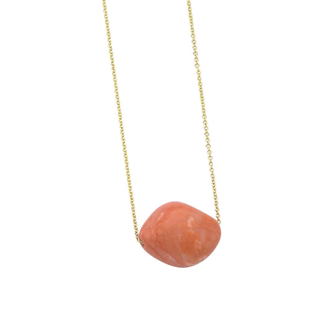 14K Gold, Coral Necklace - Image 4