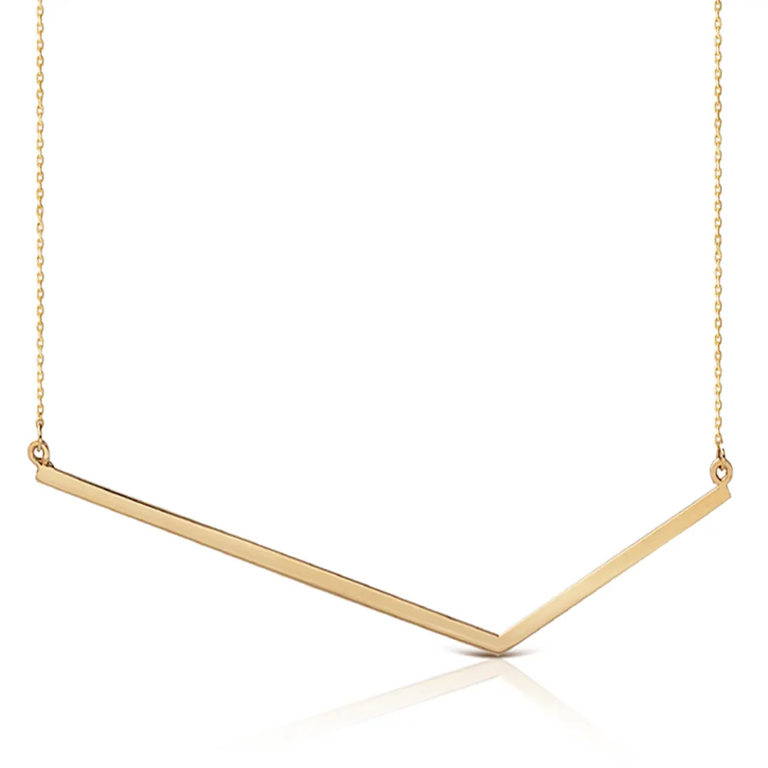 14K Gold Open Angle Necklace
