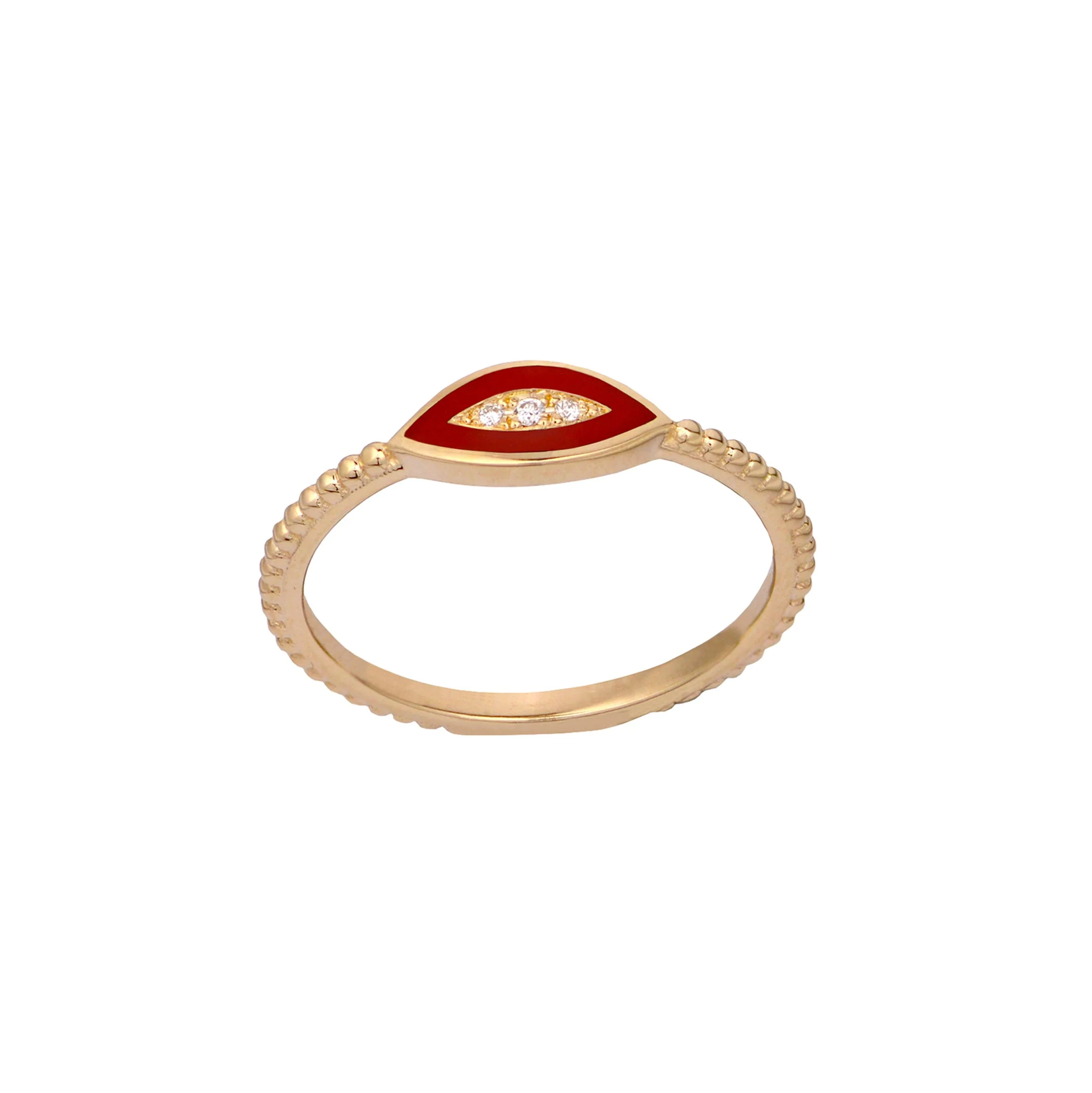 14K Gold Twisted Band Enamel Navette Diamond Ring - Image 9