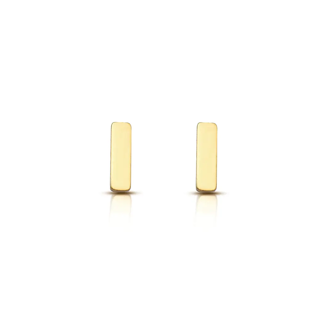 14K Gold Short Line Earrings
