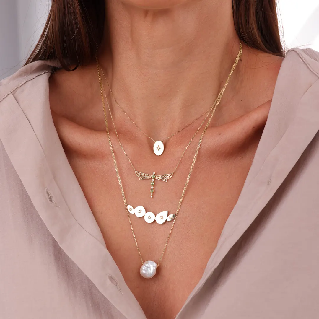 14K Gold, Single Big Pearl Necklace - Image 4
