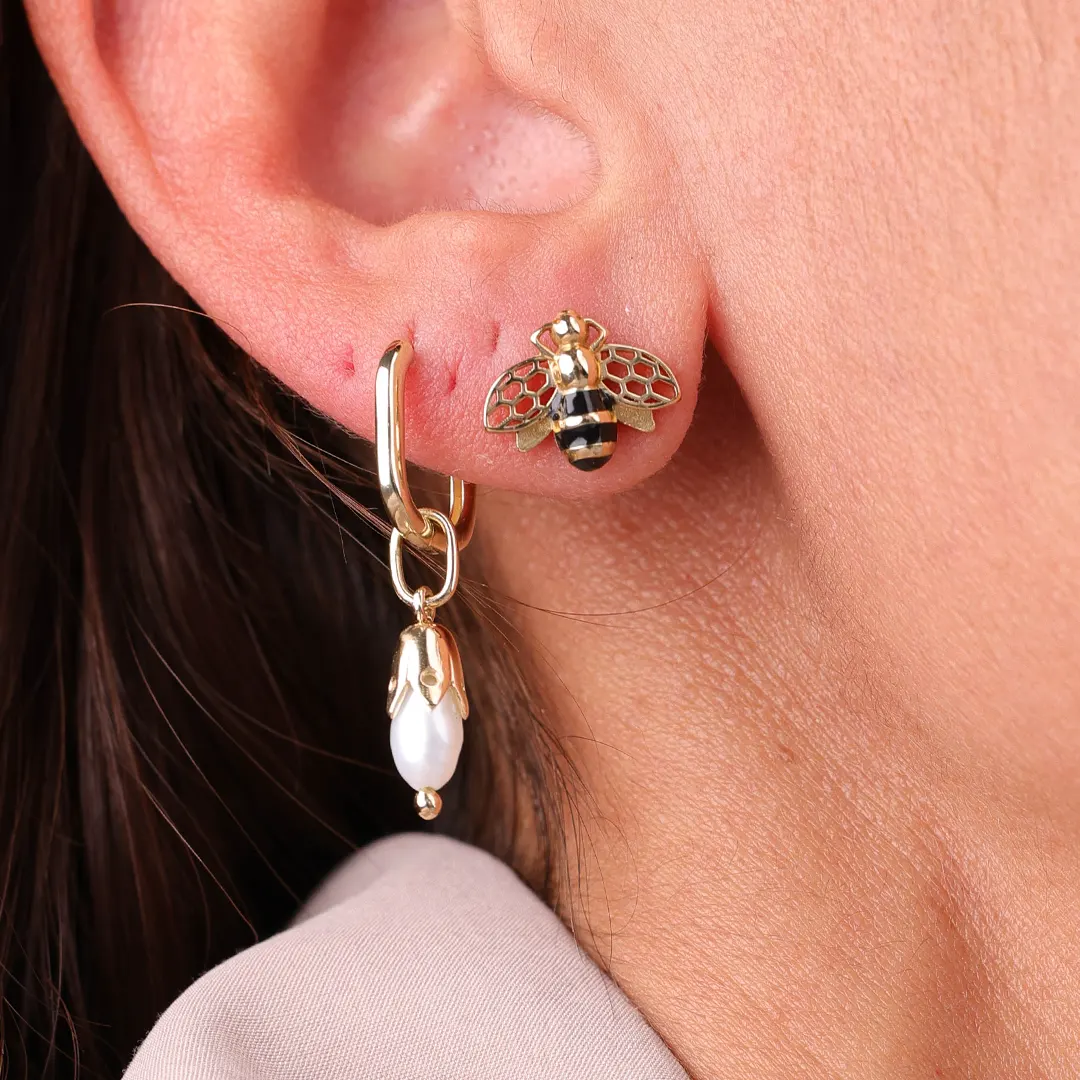 14K Gold small Drop Pearl Motif - Image 4