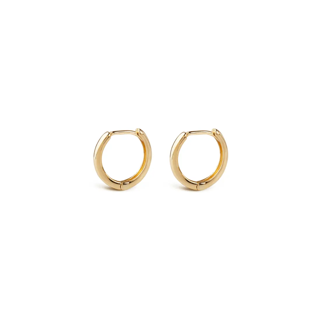 14K Gold small round hoops - Image 2