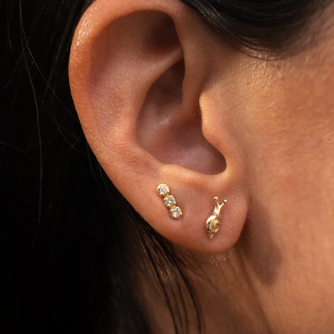 14K Gold "Snail" Talisman 2026 Earrings - Image 2