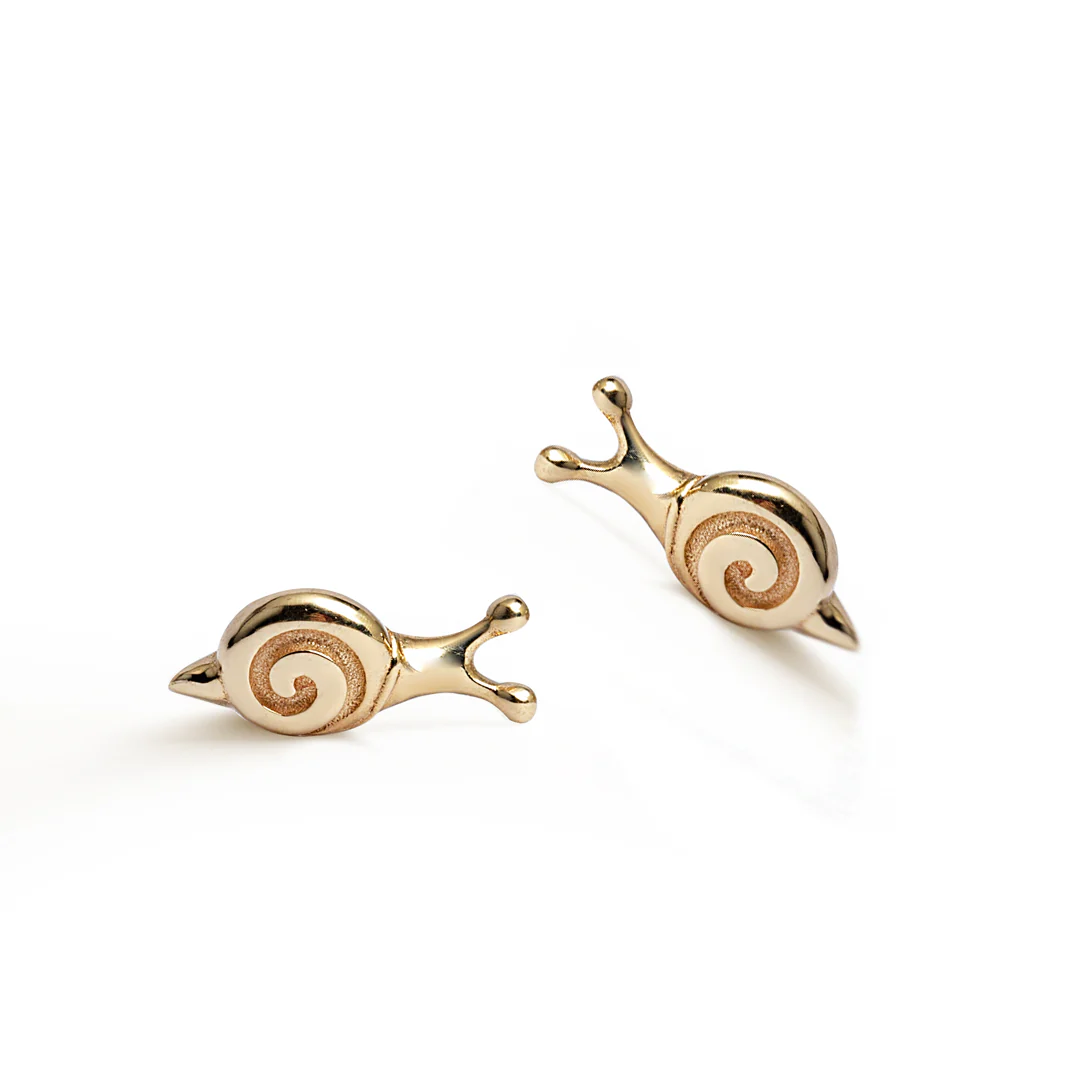 14K Gold "Snail" Talisman 2026 Earrings - Image 3