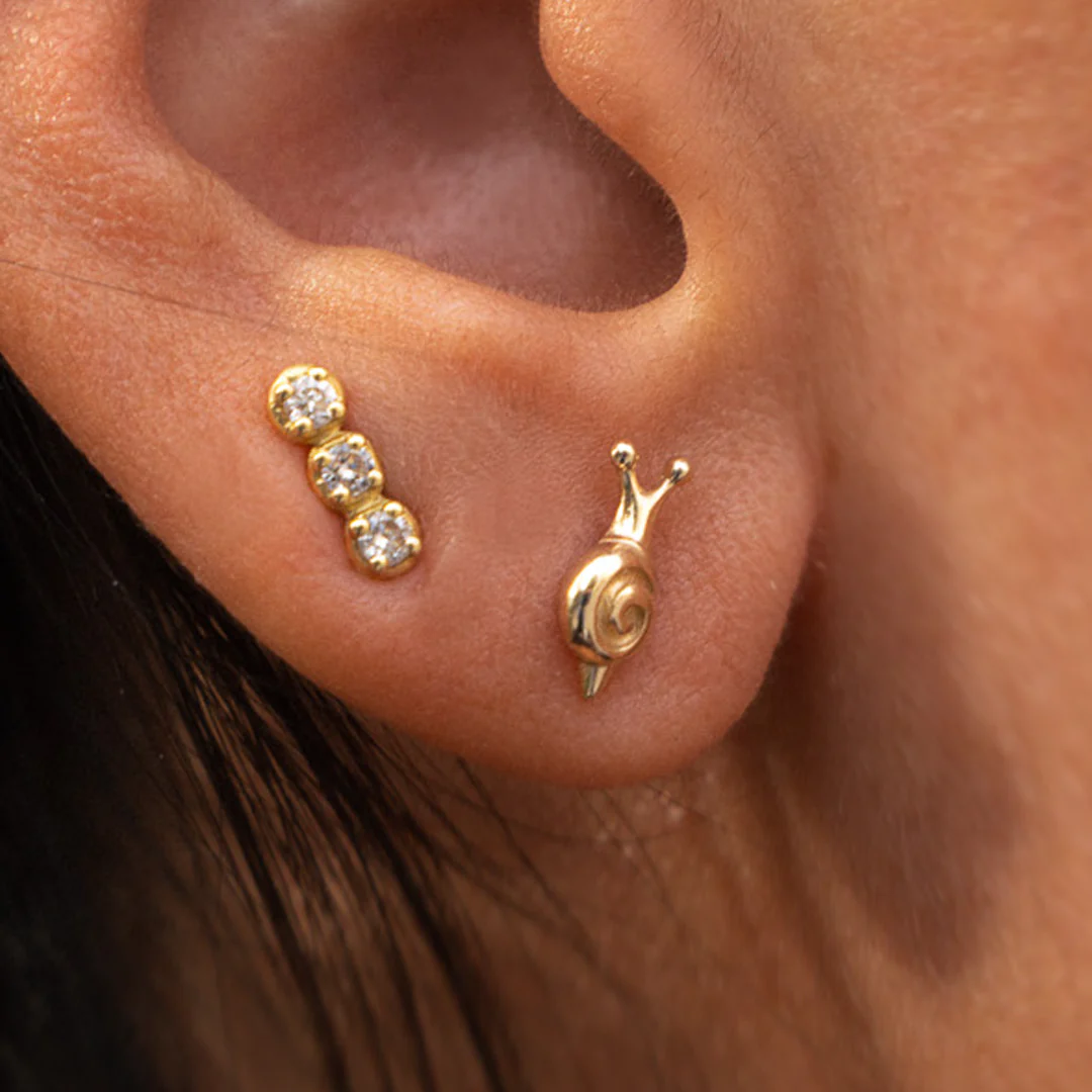 14K Gold "Snail" Talisman 2026 Earrings - Image 4