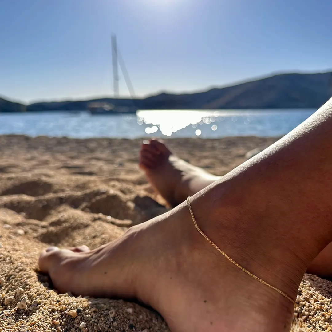 14K Gold Thick Anklet chain - Image 3