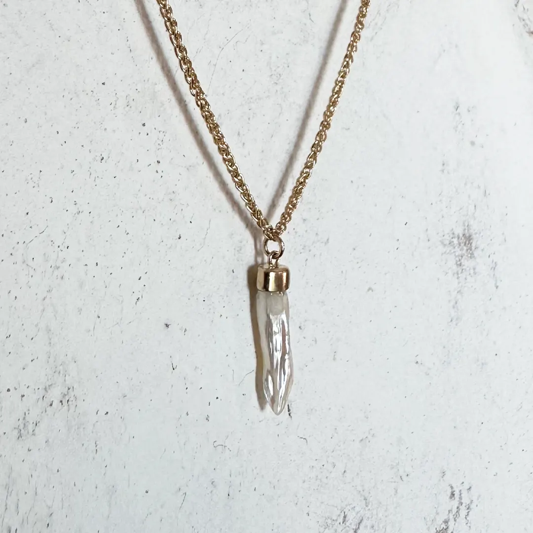 14K Gold Thick Anklet chain with baroque pearl or plain - Image 5