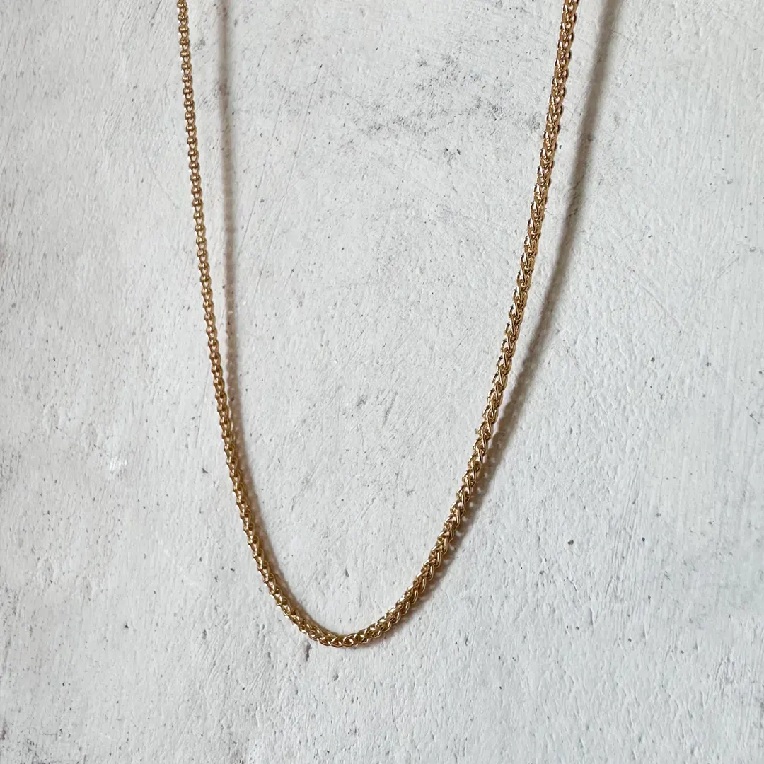 14K Gold Thick Anklet chain with baroque pearl or plain - Image 9