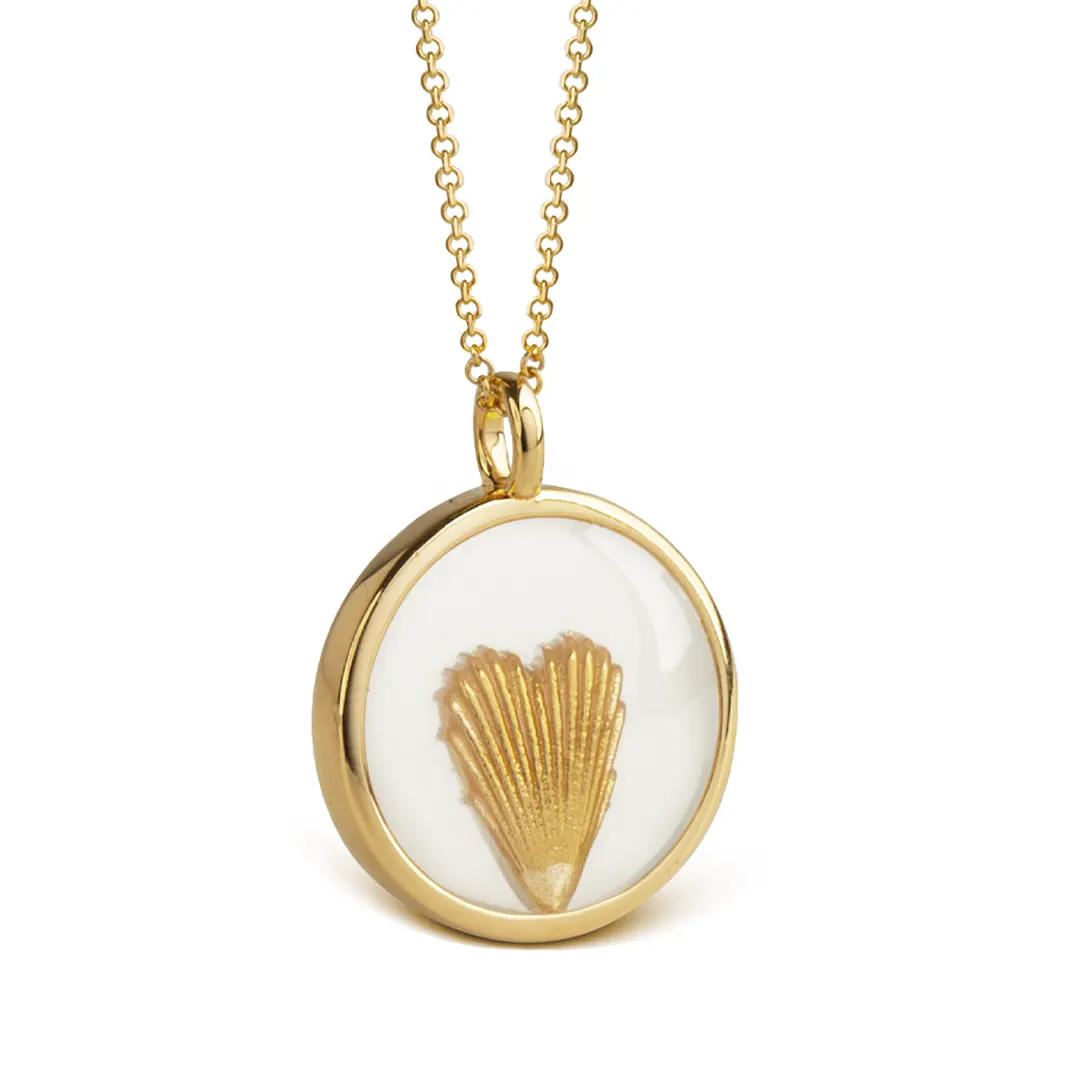 14K Gold Valentine Talisman Heart Pendant Necklace
