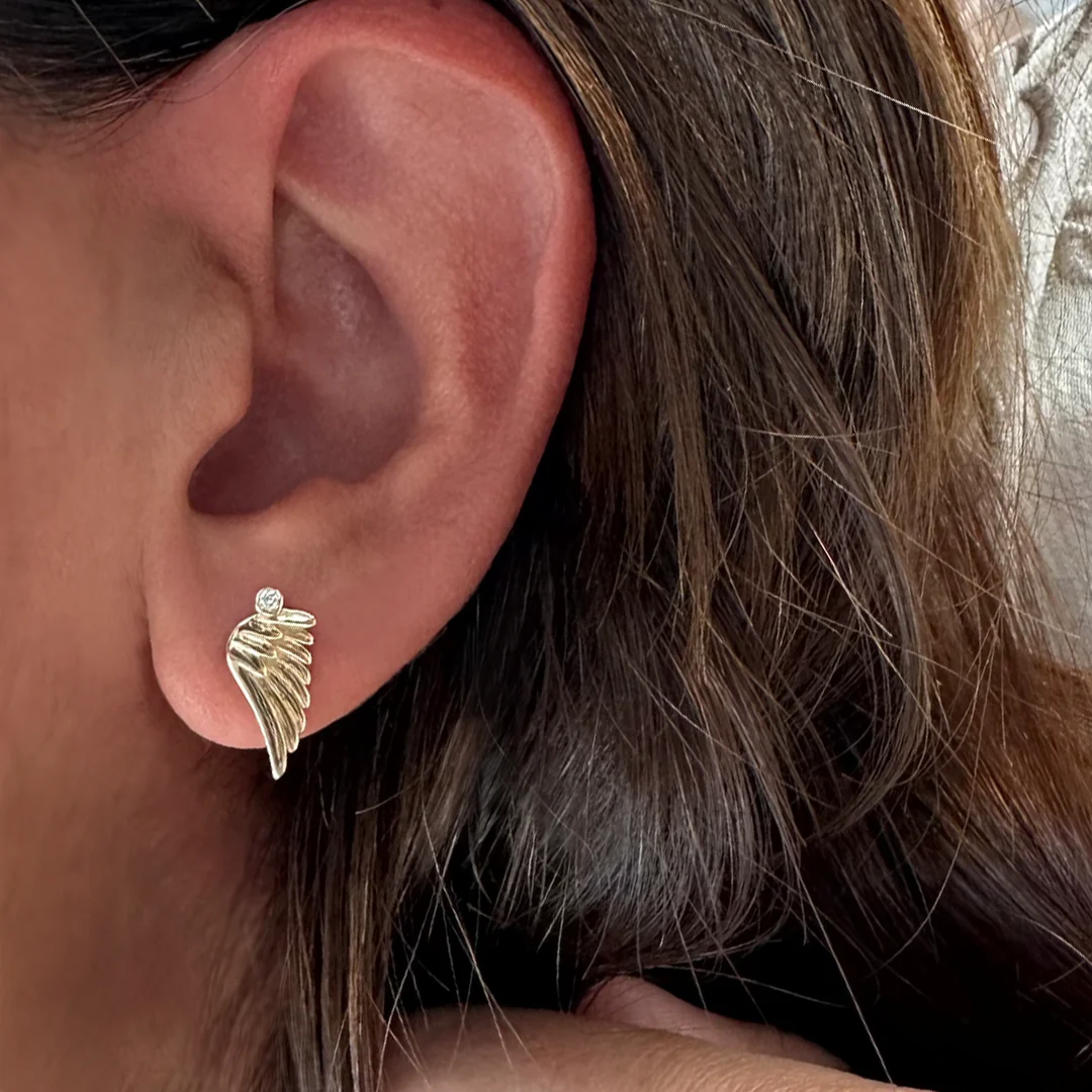 14K Gold "Wings" Talisman 2025 Earrings - Image 4