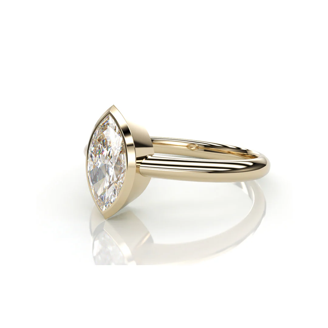 18Κ Yellow Gold Marquise LAB Diamond Ring - Image 2