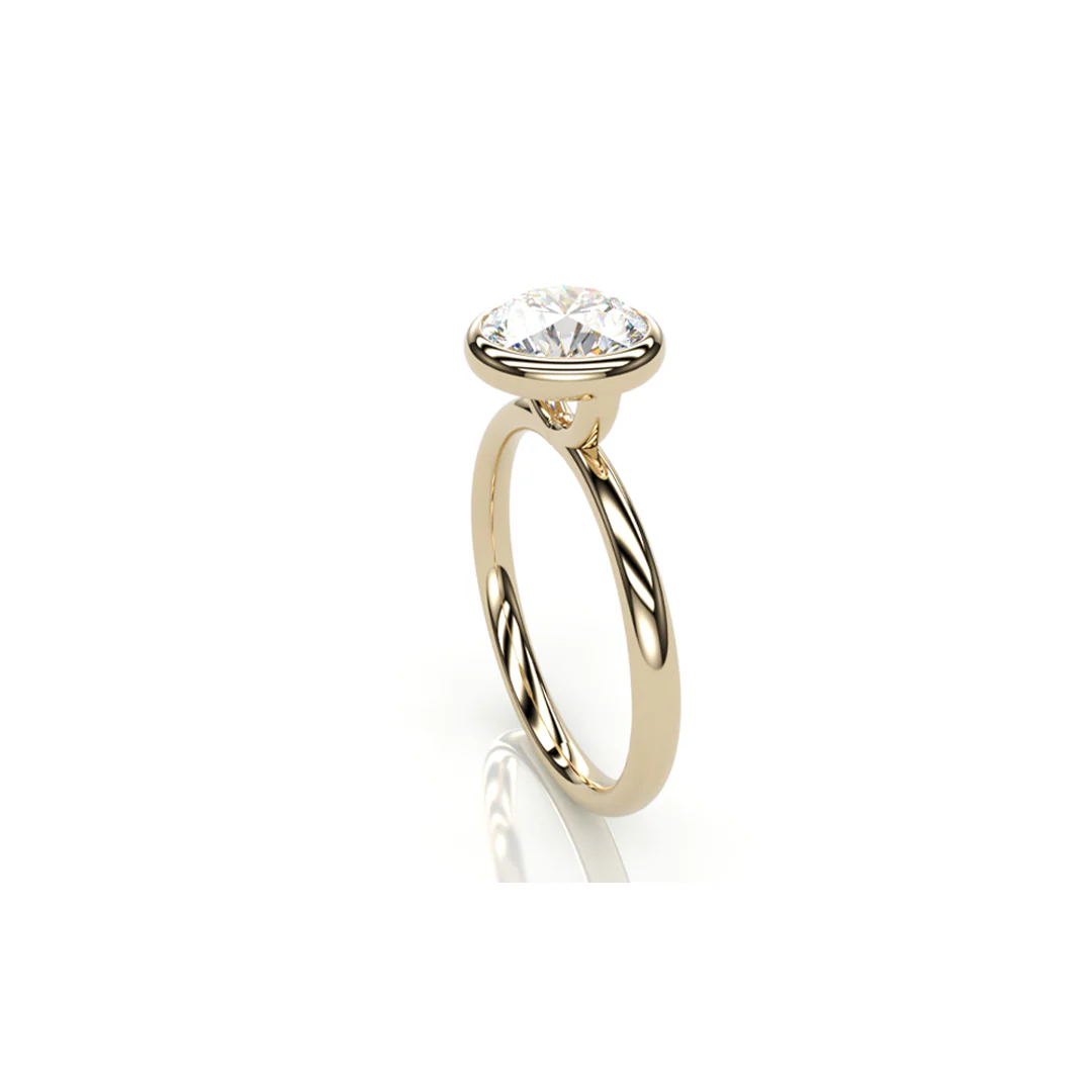 18K Yellow Gold Round LAB Diamond Ring - Image 3