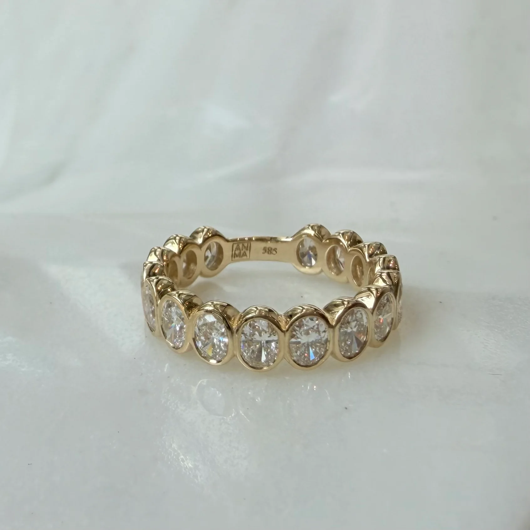14K Yellow Gold Oval LAB Diamonds Allover Ring - Image 2
