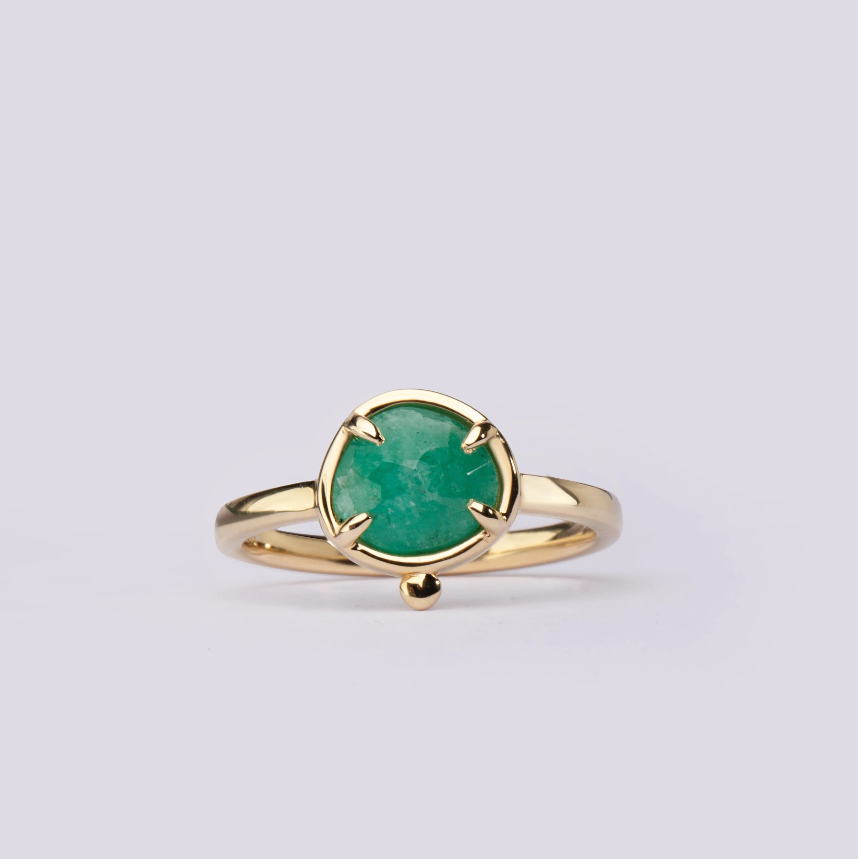 Emerald Horizon – 14K Gold Ring with Emerald & Diamond - Image 3