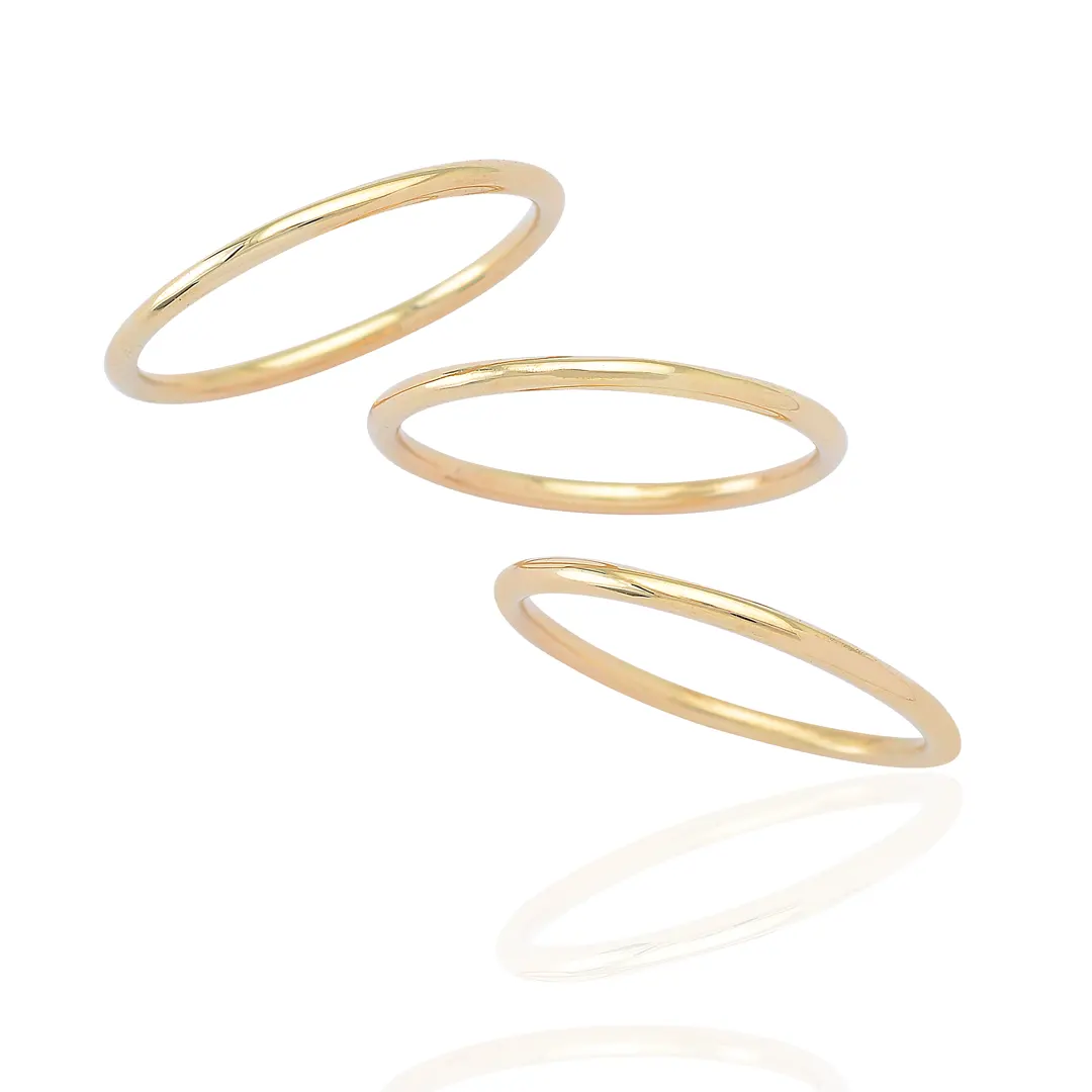 14K Gold Plain Band Ring - Image 3