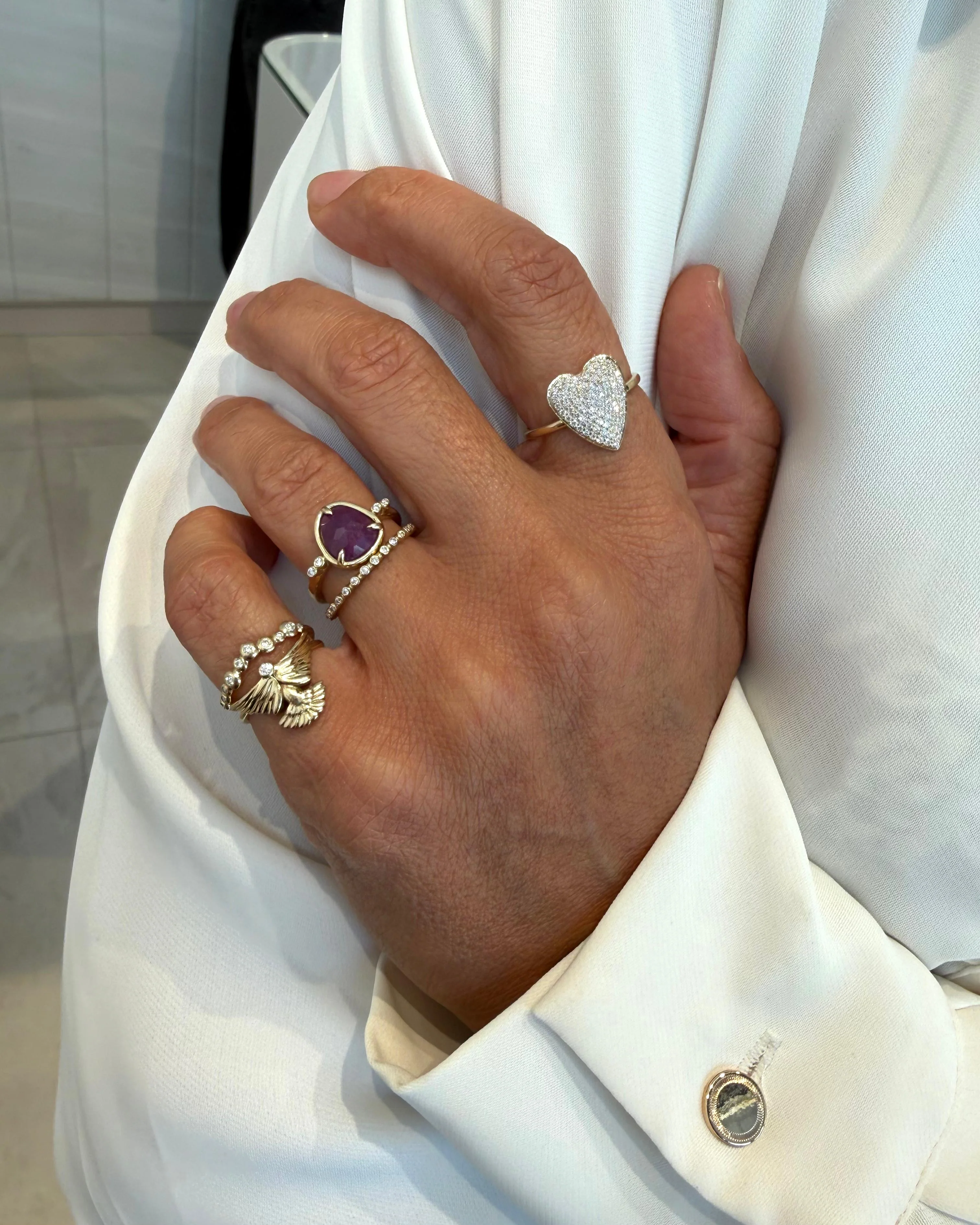 Pavé Heart Ring - Image 5