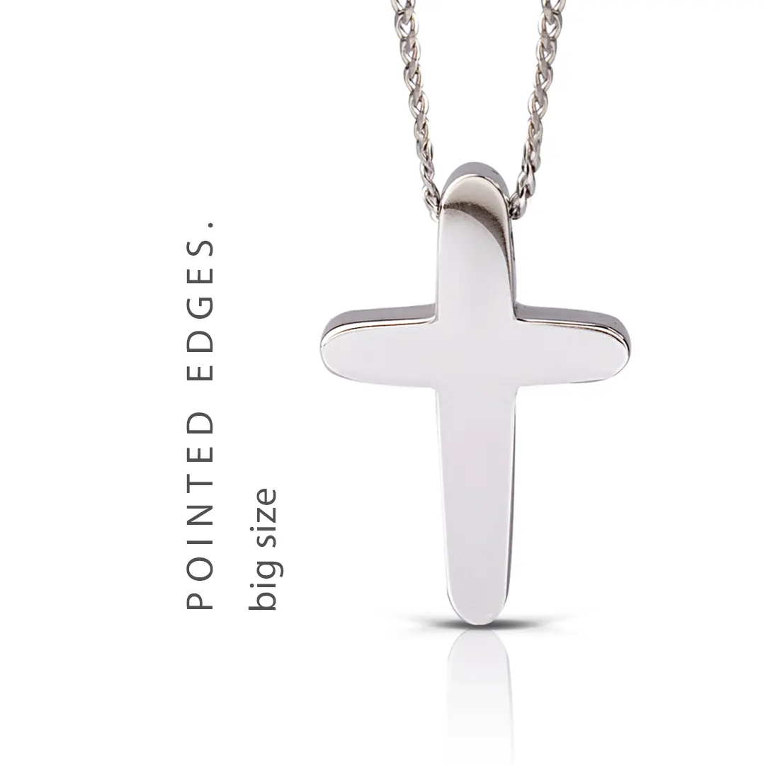 Pointed Edges Gold Cross Pendant, Large Size - Image 2