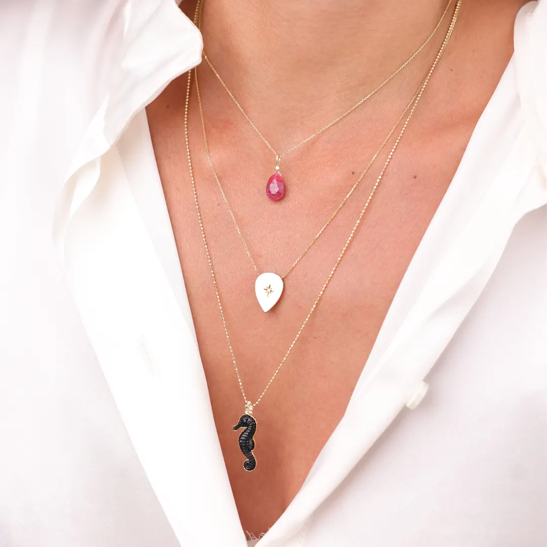 Rough Ruby Drop Necklace - Image 4