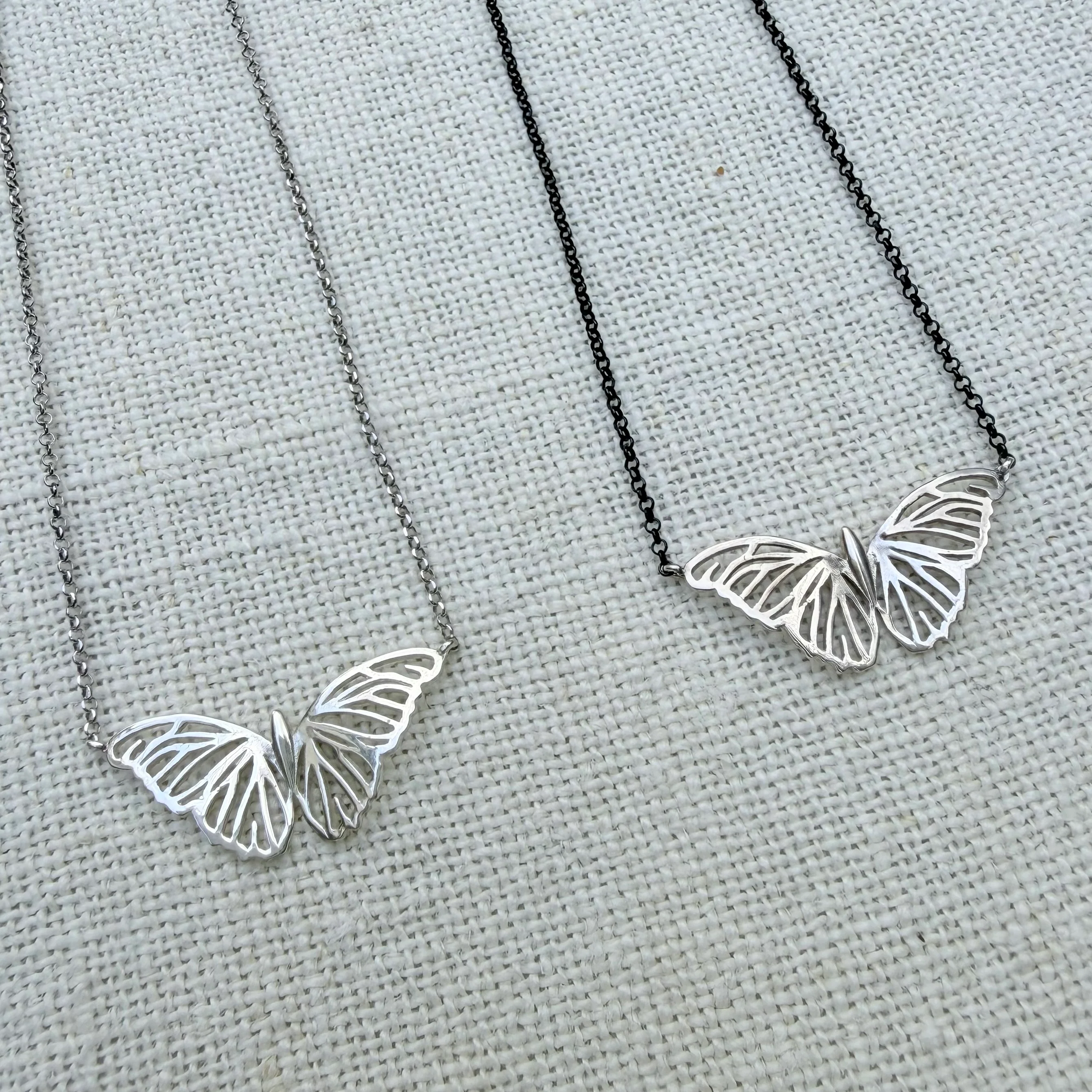 Silver Butterfly Necklace - Image 2
