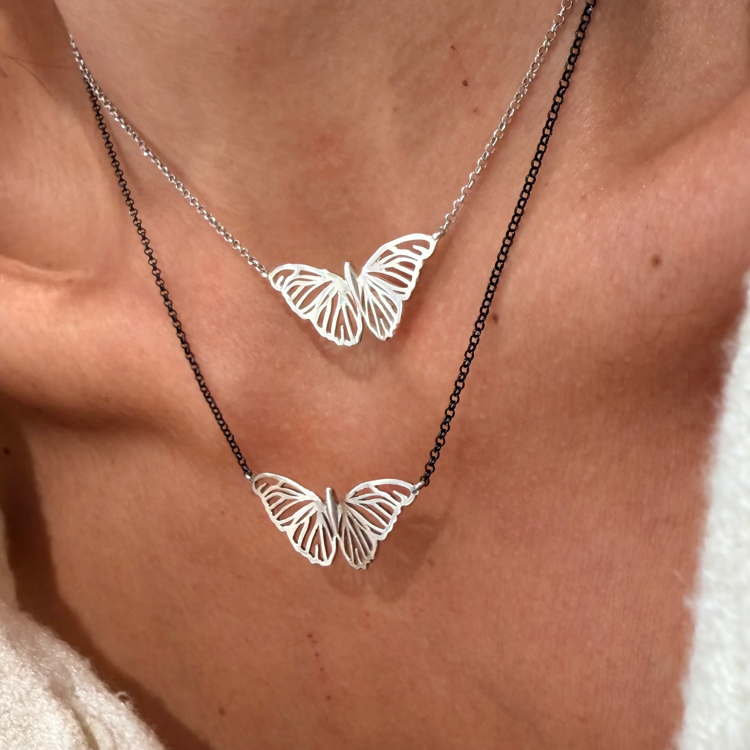 Silver Butterfly Necklace - Image 4