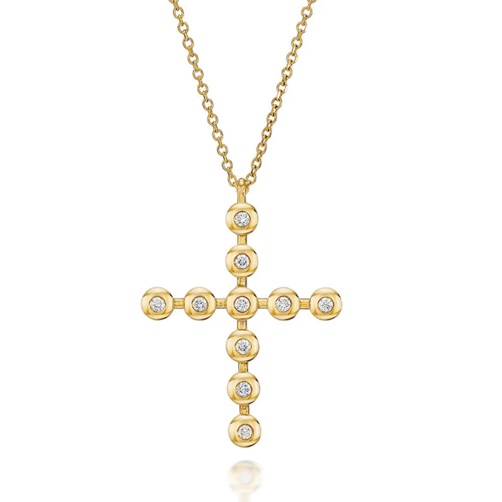 Thick Bold Bubble Cross Pendant