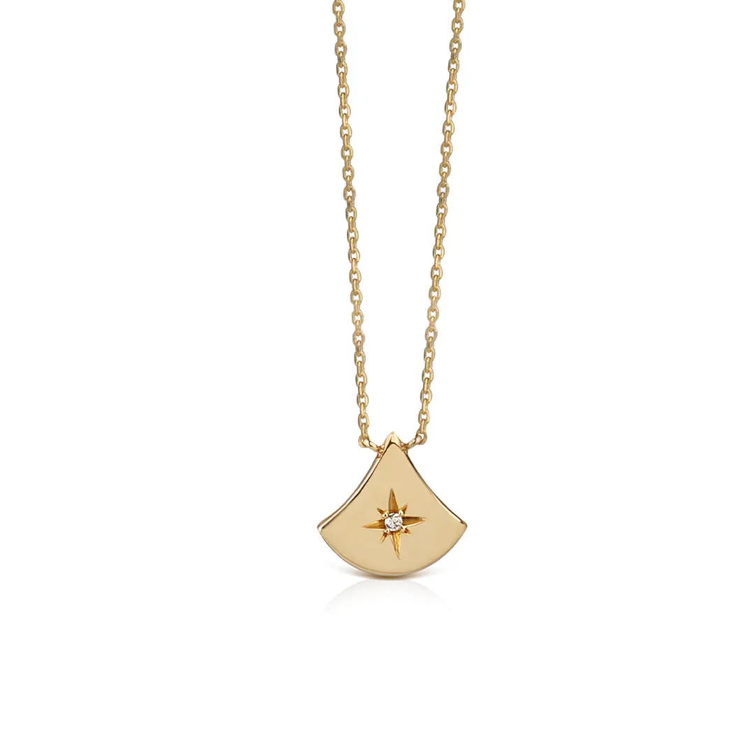 Tiny Almost Triangle Diamond Star Necklace
