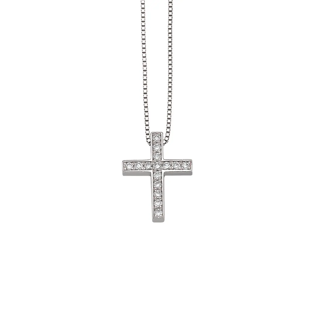 Tiny Diamond Gold Cross Pendant - Image 2