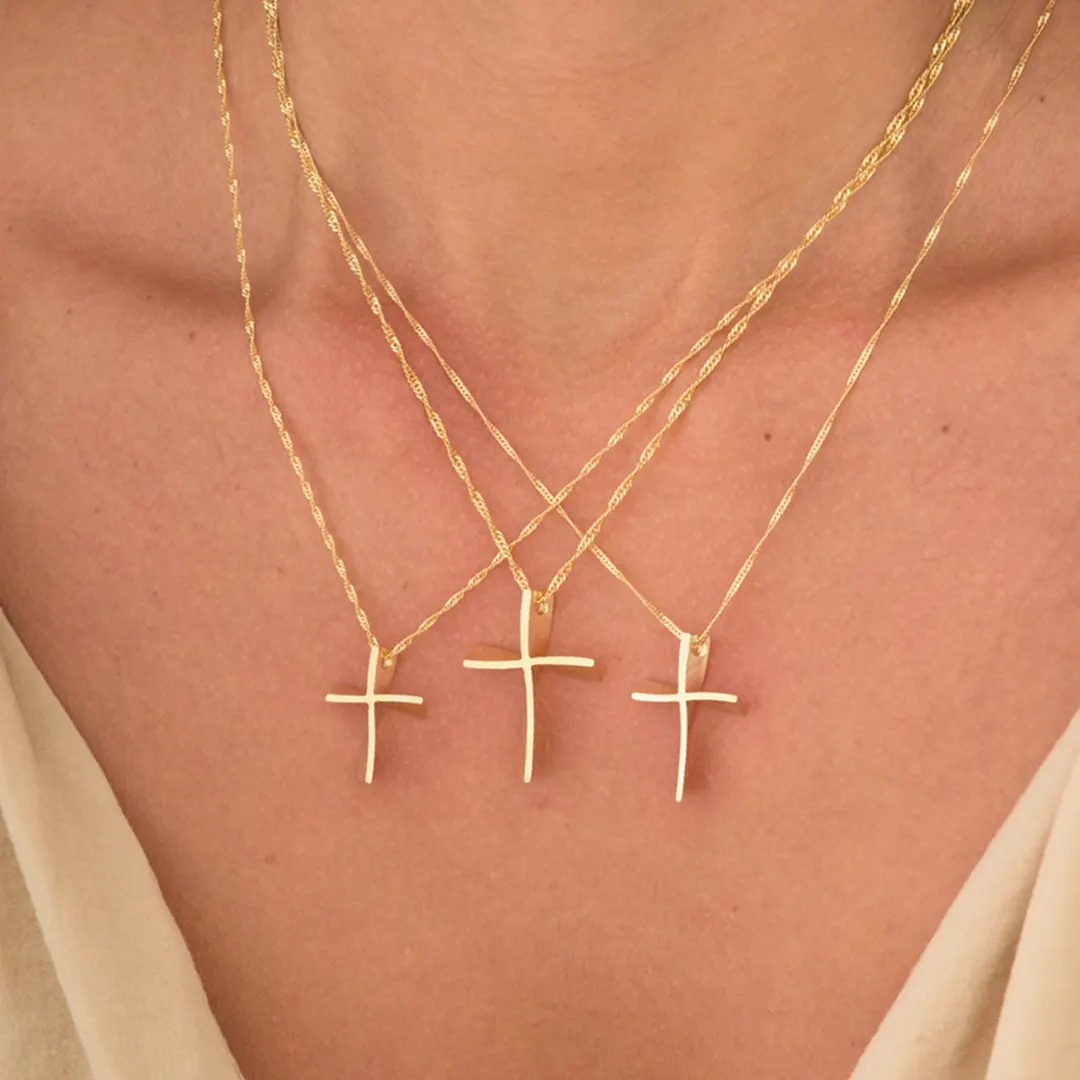 Twisted Gold Cross, Small size - Image 2