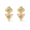 Two Elements, triangle and flower Star Earrings - Image 2